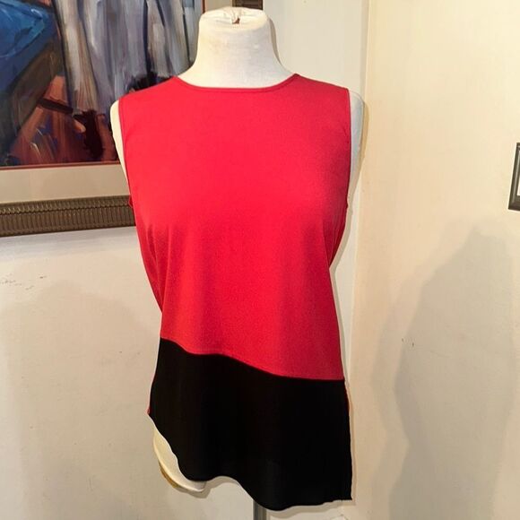 Calvin Klein Color-block Sleeveless Top Size Medium - Picture 1 of 9
